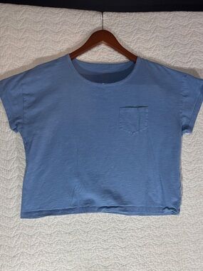 J. Crew Light Blue Short Sleeve Pocket Tee